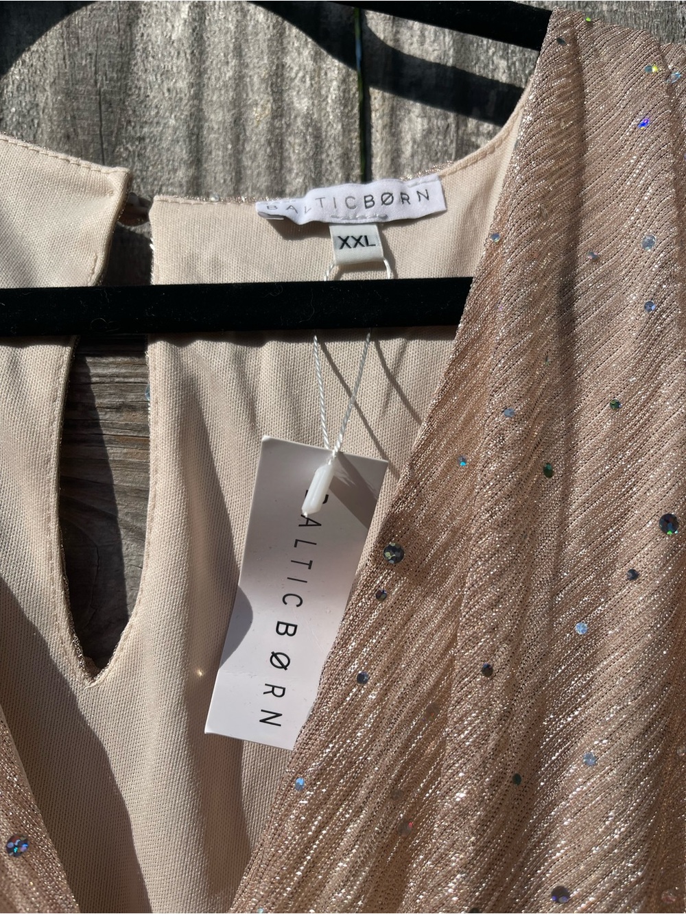 Baltic Born Beige Sparkle Sequin Dress Sz XXL Tall - Picture 5 of 15